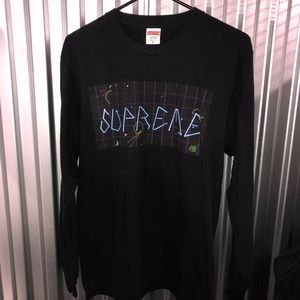 Supreme X Blade Grid L/S T-shirt black 2016
